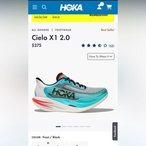 Hoka One One Blue and Black Athletic Shoes